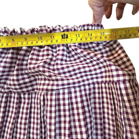 VTG Purple Gingham Tiered Midi Skirt Small Cottagecore Coastal Grandma Peasant - Picture 8 of 9